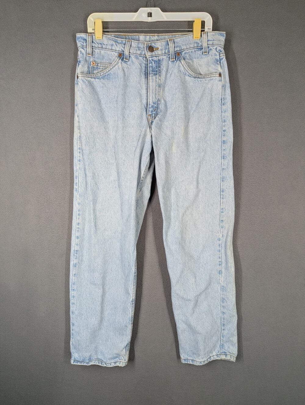 1997 Levi's 550 Relaxed Fit Light Wash Denim Jeans Orange Tab 34x30